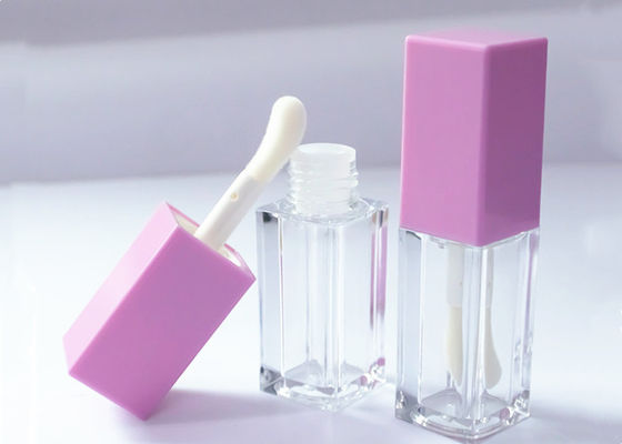 Square 5ml Purple Green Lip Gloss Tube Custom logo Empty Lip Gloss Tube Cosmetic Packaging